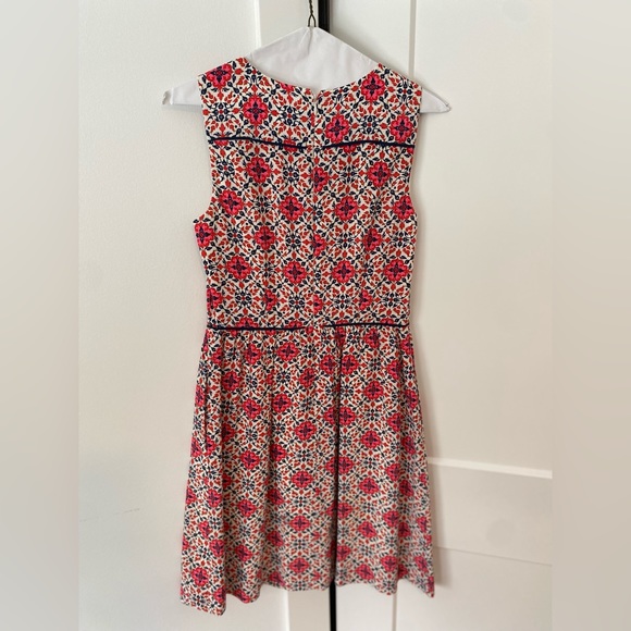 JCrew pink and navy floral silk dress size 2 - Picture 3 of 5